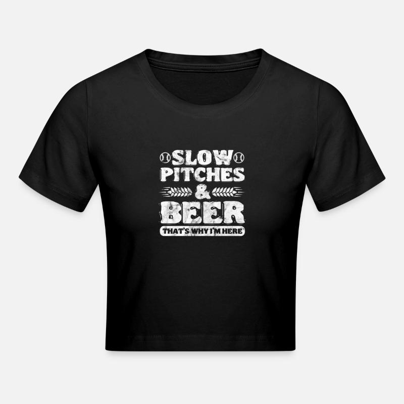 Bière de softball - Crop top - noir