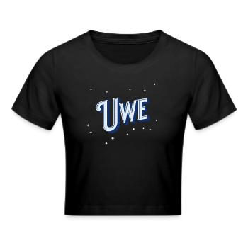 Uwe Namen personalisiert - Frauen Cropped T-Shirt - Schwarz - Vorne - Marisol (170cm)