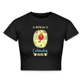 Mikrobiologie, Organismus, Biotechnologie - Frauen Cropped T-Shirt - Schwarz - Vorne - Marisol (170cm)
