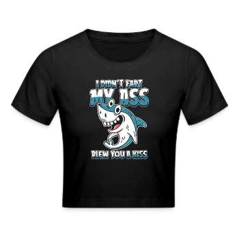 Haifisch Lustig - Frauen Cropped T-Shirt - Schwarz - Vorne - Marisol (170cm)