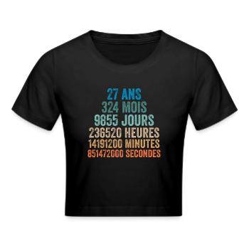 27 Ans Anniversaire - cadeau d'anniversaire - Crop top - noir - Devant - Marisol (170cm)