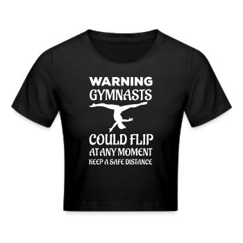Turnen Turnerin Bodenturnen Geräteturnen - Frauen Cropped T-Shirt - Schwarz - Vorne - Marisol (170cm)