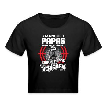 Coole Papas Sportschießen Sportschütze - Frauen Cropped T-Shirt - Schwarz - Vorne - Marisol (170cm)