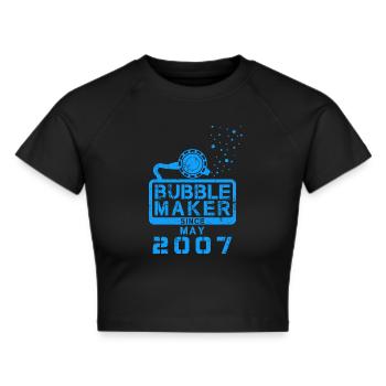 Taucher Geburtstag Bubblemaker seit Mai 2007 - Frauen Cropped T-Shirt - Schwarz - Vorne - Marisol (170cm)