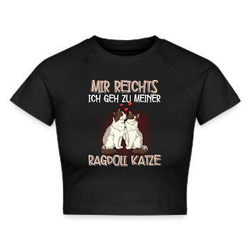 Ragdoll Katze - Frauen Cropped T-Shirt - Schwarz - Vorne - Marisol (170cm)