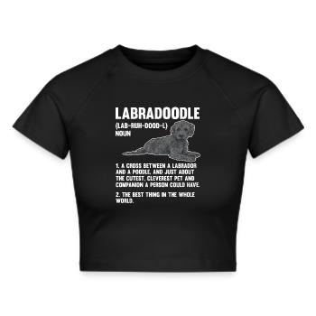 Labradoodle Hund - Frauen Cropped T-Shirt - Schwarz - Vorne - Marisol (170cm)