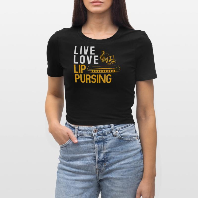 Harmonica player, Unny harmonica Cropped T-Shirt