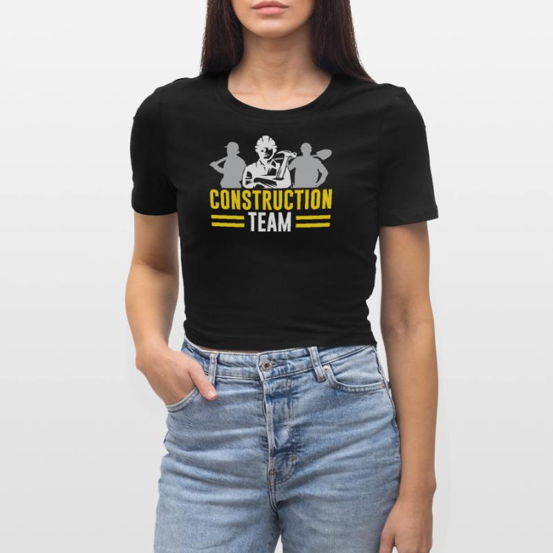 Construction Team Construction Site Teamwork Construction Workers Cropped T-Shirt