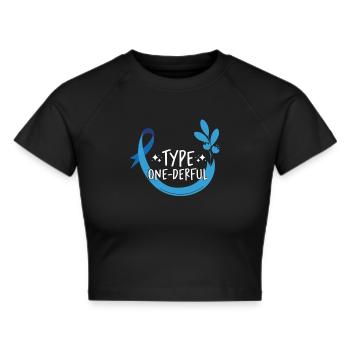 Diabetiker Typ 1 Diabetes-Bewusstsein T1D - Frauen Cropped T-Shirt - Schwarz - Vorne - Marisol (170cm)