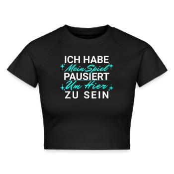 Zocker Gamer Spruch Teenager Junge Geburtstag - Frauen Cropped T-Shirt - Schwarz - Vorne - Marisol (170cm)