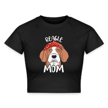 Beagle Mama Fille Chien Beagles Puppy Lovers - Crop top - noir - Devant - Marisol (170cm)
