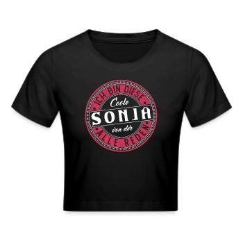 Sonja Geschenkidee Geschenk Geburtstag - Frauen Cropped T-Shirt - Schwarz - Vorne - Marisol (170cm)