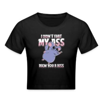 Chinchilla I Didnt Fart My Butt Blew You A Kiss - Cropped T-Shirt - black - Front - Marisol (170cm)