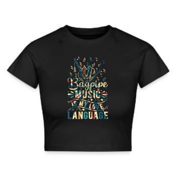 Bagpiper - La musique de cornemuse est mon langage d’amour - Crop top - noir - Devant - Marisol (170cm)
