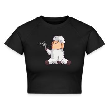 Un mouton mignon souffle un mouton pissenlit - Crop top - noir - Devant - Marisol (170cm)