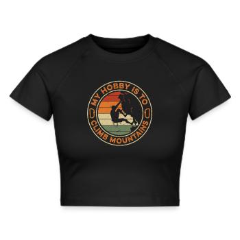 Rock Climbing For Rock Climber Mountain Climbing - Cropped T-Shirt - black - Front - Marisol (170cm)