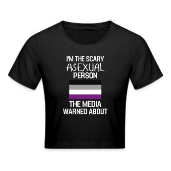 Ace Pride Month LGBT Regenbogen Geschenk Asexuell - Frauen Cropped T-Shirt - Schwarz - Vorne - Marisol (170cm)