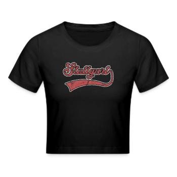 Stuttgart Schriftzug - Frauen Cropped T-Shirt - Schwarz - Vorne - Marisol (170cm)