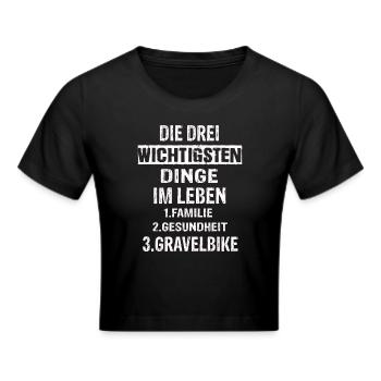 Gravel Bike - Frauen Cropped T-Shirt - Schwarz - Vorne - Marisol (170cm)