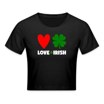 St Patricks Day Accessories Ireland Shamrock Decoration - Cropped T-Shirt - black - Front - Marisol (170cm)