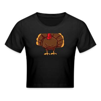 Turkey Costume Thanksgiving Turkey - Cropped T-Shirt - black - Front - Marisol (170cm)