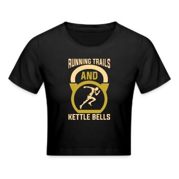Running Trails And Athletes Training Trail Running - Frauen Cropped T-Shirt - Schwarz - Vorne - Marisol (170cm)