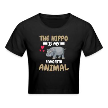 Lieblingstier Tier Lustiges Geschenk Nilpferd - Frauen Cropped T-Shirt - Schwarz - Vorne - Marisol (170cm)