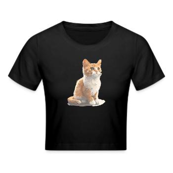 Dessin de chat mignon - Crop top - noir - Devant - Marisol (170cm)