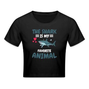 Lieblingstier Raubtier Ozean Tier Geschenk Hai - Frauen Cropped T-Shirt - Schwarz - Vorne - Marisol (170cm)