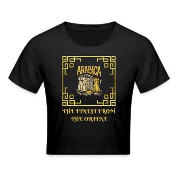 Coffee Arabica - The finest from the Orient - Frauen Cropped T-Shirt - Schwarz - Vorne - Marisol (170cm)