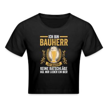 Bier Bauherr - Frauen Cropped T-Shirt - Schwarz - Vorne - Marisol (170cm)