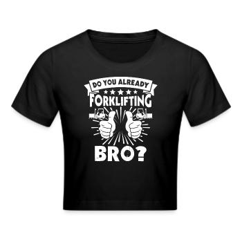 Stapler Staplerfahrer - Frauen Cropped T-Shirt - Schwarz - Vorne - Marisol (170cm)