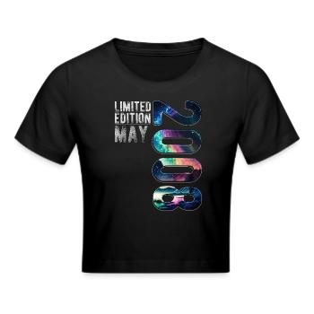 Limited Edition 2008 Mai Geburtstag Nordlichter - Frauen Cropped T-Shirt - Schwarz - Vorne - Marisol (170cm)