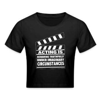 Lustiger Schauspieler - Frauen Cropped T-Shirt - Schwarz - Vorne - Marisol (170cm)