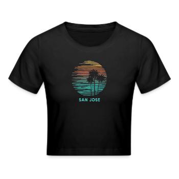 San Jose Kalifornien Cool Souvenir Urlaub - Frauen Cropped T-Shirt - Schwarz - Vorne - Marisol (170cm)