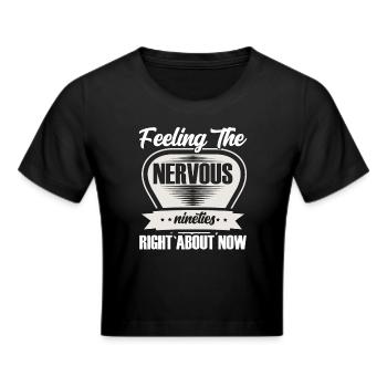 Feeling the nervous nineties - Cropped T-Shirt - black - Front - Marisol (170cm)