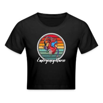 Docteur Cardiologie Cardiologue Profession Maison de retraite - Crop top - noir - Devant - Marisol (170cm)