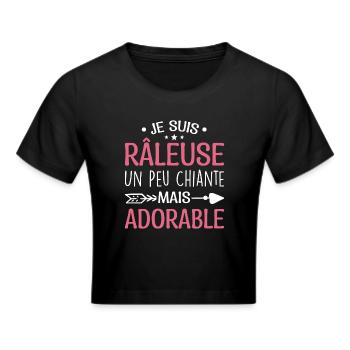 Je Suis Râleuse Un Peu Chiante Mais Adorable - Crop top - noir - Devant - Marisol (170cm)