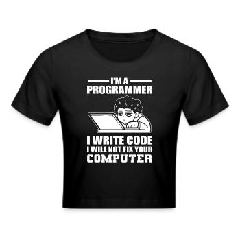 Programmierhumor Softwareentwickler - Frauen Cropped T-Shirt - Schwarz - Vorne - Marisol (170cm)