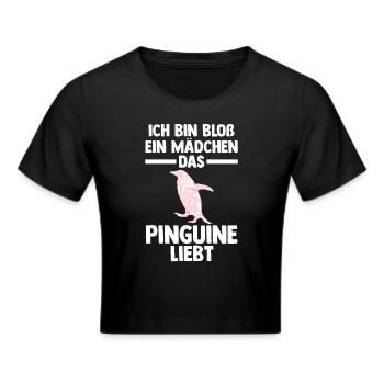Tiermotiv Pinguin - Frauen Cropped T-Shirt - Schwarz - Vorne - Marisol (170cm)