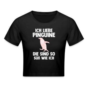 Tiermotiv Pinguin - Frauen Cropped T-Shirt - Schwarz - Vorne - Marisol (170cm)