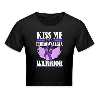 Fibromyalgie rhumatisme papillon - Crop top - noir - Devant - Marisol (170cm)