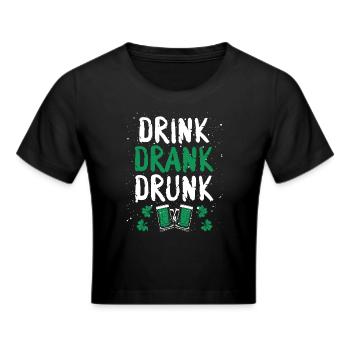 Drukket drikkeri - Cropped T-Shirt - sort - Foran - Marisol (170cm)