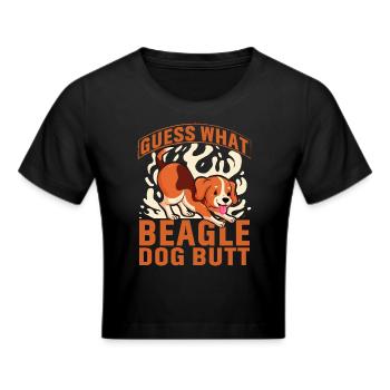 Guess what Beagle Dog Butt - Frauen Cropped T-Shirt - Schwarz - Vorne - Marisol (170cm)