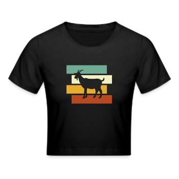 Goat Retro - Cropped T-Shirt - black - Front - Marisol (170cm)