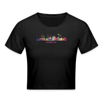 Budapester Skyline Budapest - Frauen Cropped T-Shirt - Schwarz - Vorne - Marisol (170cm)