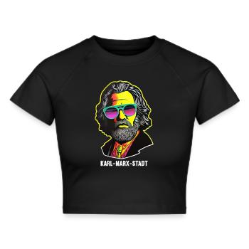 Communism Left Marxism Karl Marx - Cropped T-Shirt - black - Front - Marisol (170cm)