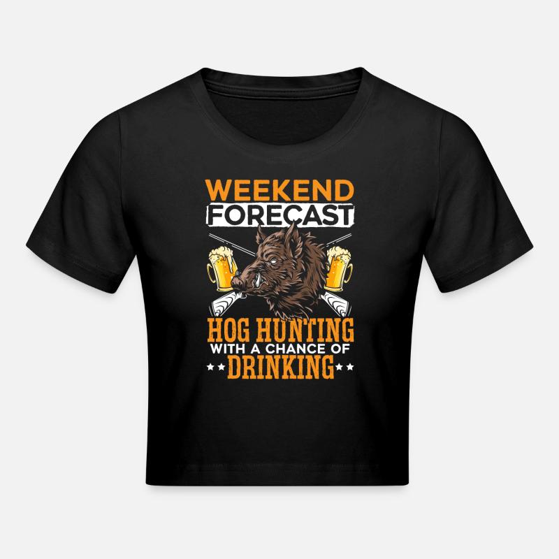 Prévisions week-end chasse au cochon avec la perspective de - Crop top - noir