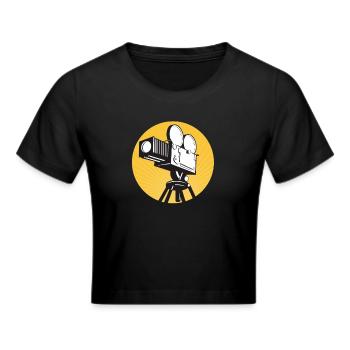Vintage Film Clapper Instruktør Musikalsk Skuespiller - Cropped T-Shirt - sort - Foran - Marisol (170cm)