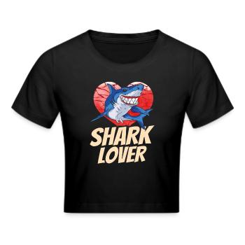 Amateur de requin Dent de requin Requin Plongée avec requin - Crop top - noir - Devant - Marisol (170cm)